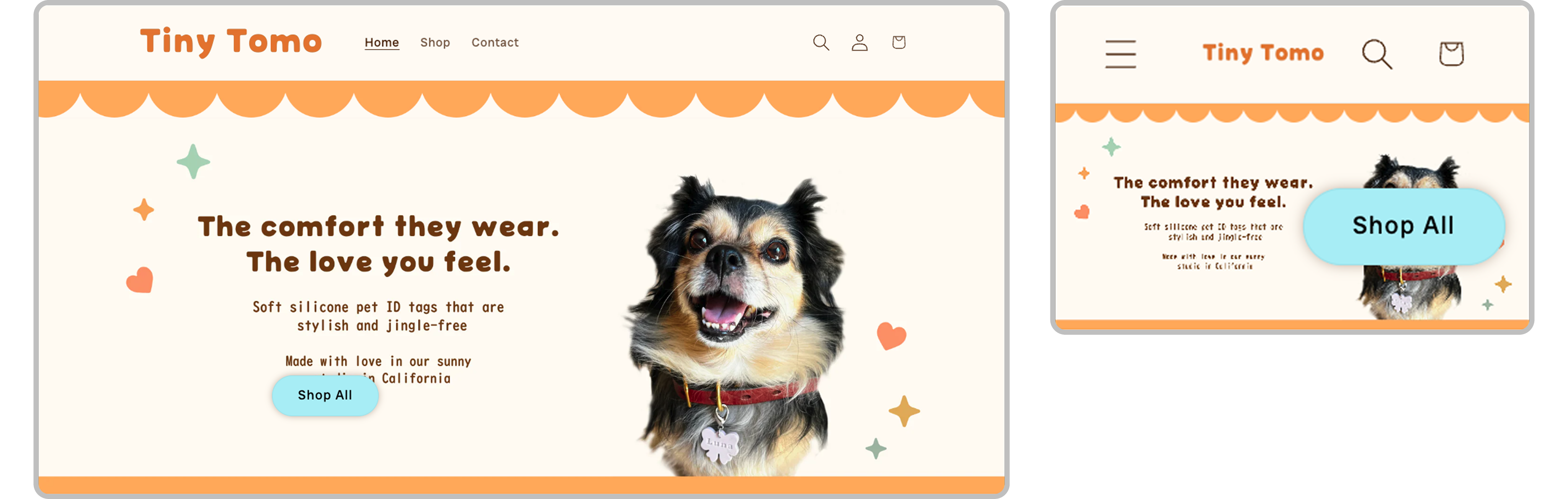 Screenshots of responsive issues